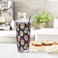 thumbnail image 4 of Waldeal Sugar Skull Tumbler Cup with Lid, Stainless Steel Insulated Travel Coffee Mug for Men Women 20 oz, 4 of 6