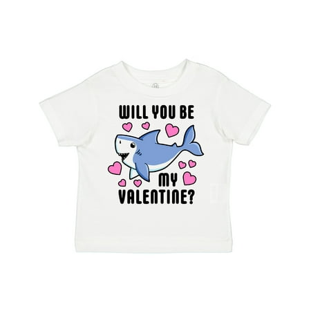 

Inktastic Will You Be My Valentine with Cute Shark and Hearts Gift Toddler Boy or Toddler Girl T-Shirt