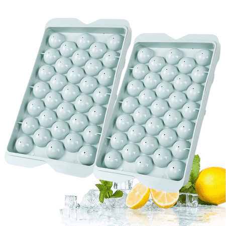 

Round Ice Cube Tray with Lid Ice Ball Maker Mold for Freezer with Container Mini Circle Ice Cube Tray Making Sphere Ice Chilling Cocktail Whiskey Tea Coffee Blue 1