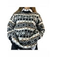 thumbnail image 2 of Kmbangi Femmes Pull Pull en Maille Manches Longues Col Rond Plaids d'Hiver, 2 of 9
