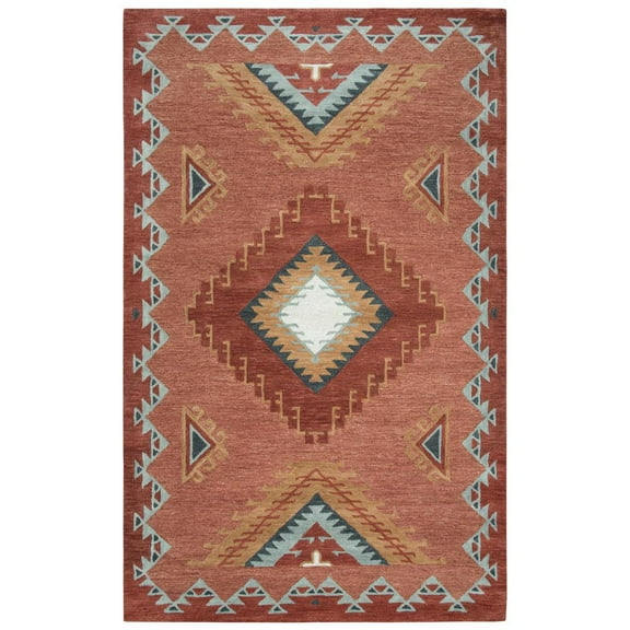 Alora Decor Durango 5' x 8' Southwest/Tribal Rust/Multi Hand-Tufted Area Rug