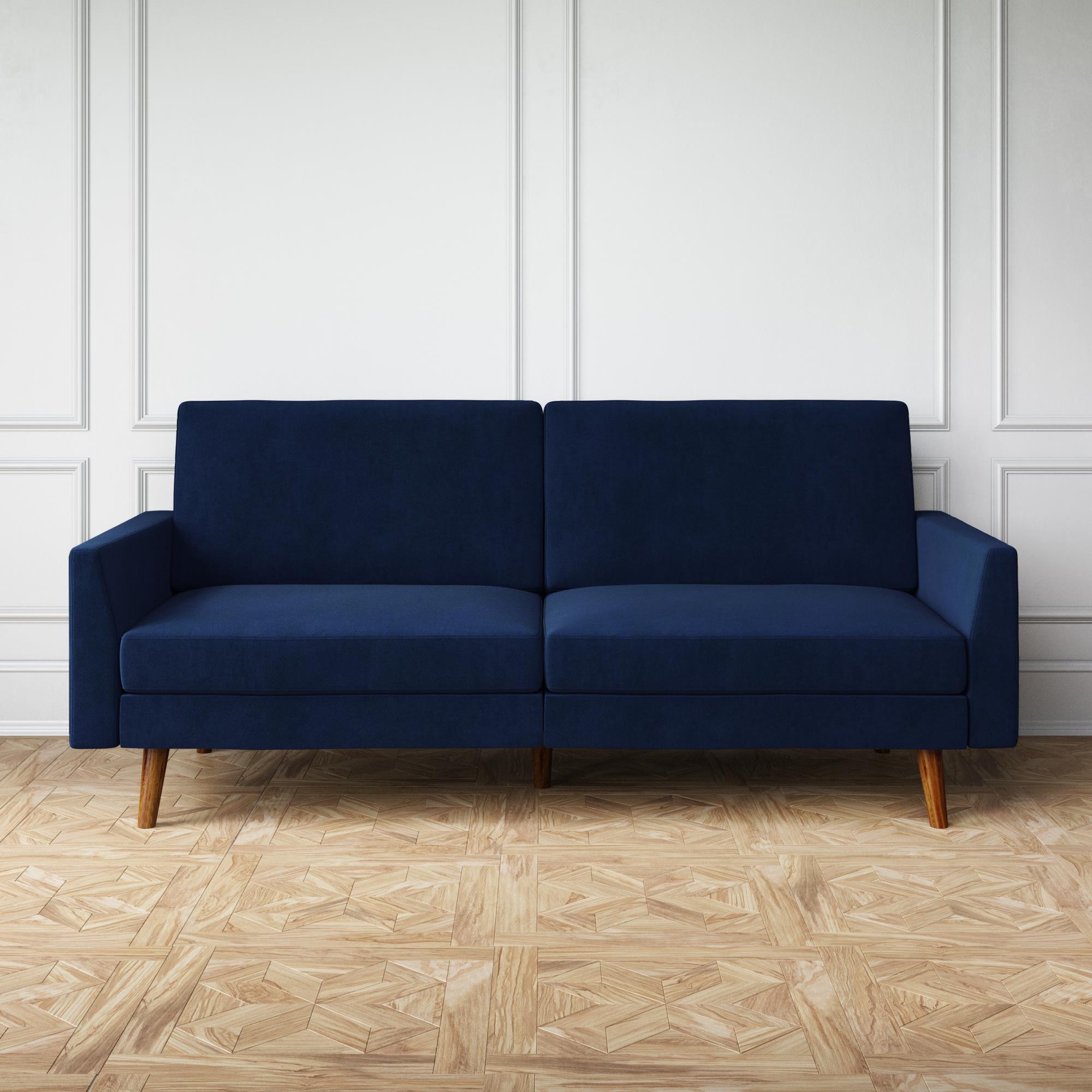 DHP Jules Coil Futon, Blue Velvet