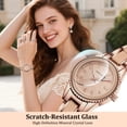 thumbnail image 3 of Watch for Woman Minimalist Diamond-Accented Watch with Quartz Movement, Waterproof Watch with Stainless Steel Strap for Woman Perfect Gift, 3 of 7