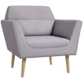 thumbnail image 1 of HOMCOM Modern Accent Chair with Tufted Pattern and Rubber Wood Legs, Grey, 1 of 10