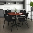 thumbnail image 2 of Regency Cain 36 in. Round X-Base Breakroom Table- Cherry & 4 M Stack Chairs- Black, 2 of 8