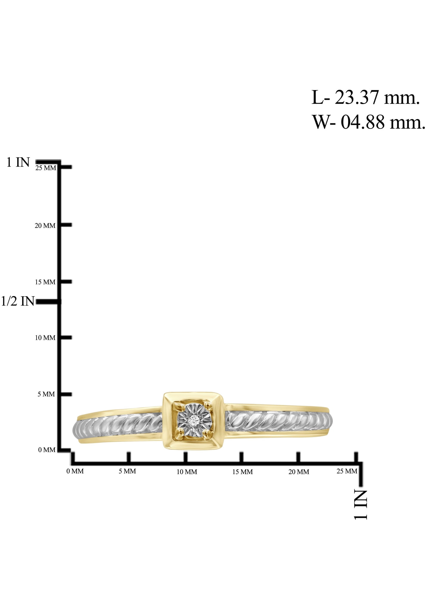 JewelersClub Diamond Rings for Women – Accent White Diamond Ring Jewelry– Two Tone Sterling Silver Bands for Women –– Ring by JewelersClub