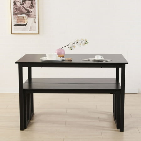 Iron Kitchen Table Ymiko Simplistic Iron Frame Dining Table Black, Black Table, Black Desk, Dinning Table,Desk ()