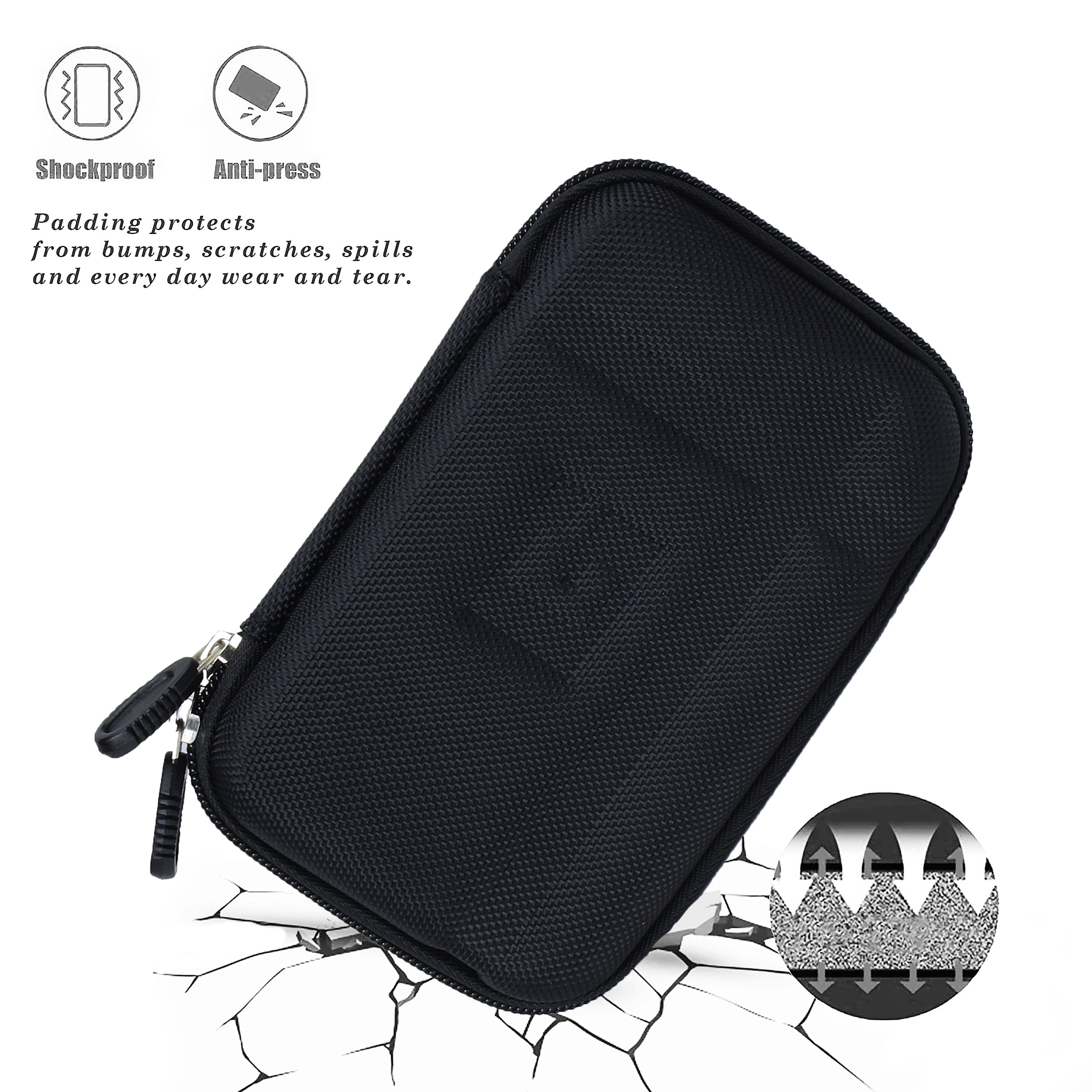 Travel Cable Management Organizer Nylon Hard Case Electronic Organizer Waterproof Portable Cable Bag for Electronics Accessories