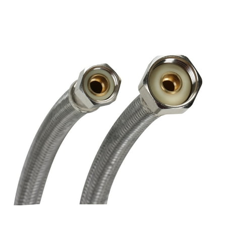 - Fluidmaster® 1F36 Braided Stainless Steel Faucet Connector, 3/8