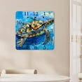 thumbnail image 4 of 10 Inch Wall Clock Battery Operated Square Clock for Office, Kitchen, Outdoor, Living Room,Vintage Blue Turle Graceful, 4 of 4