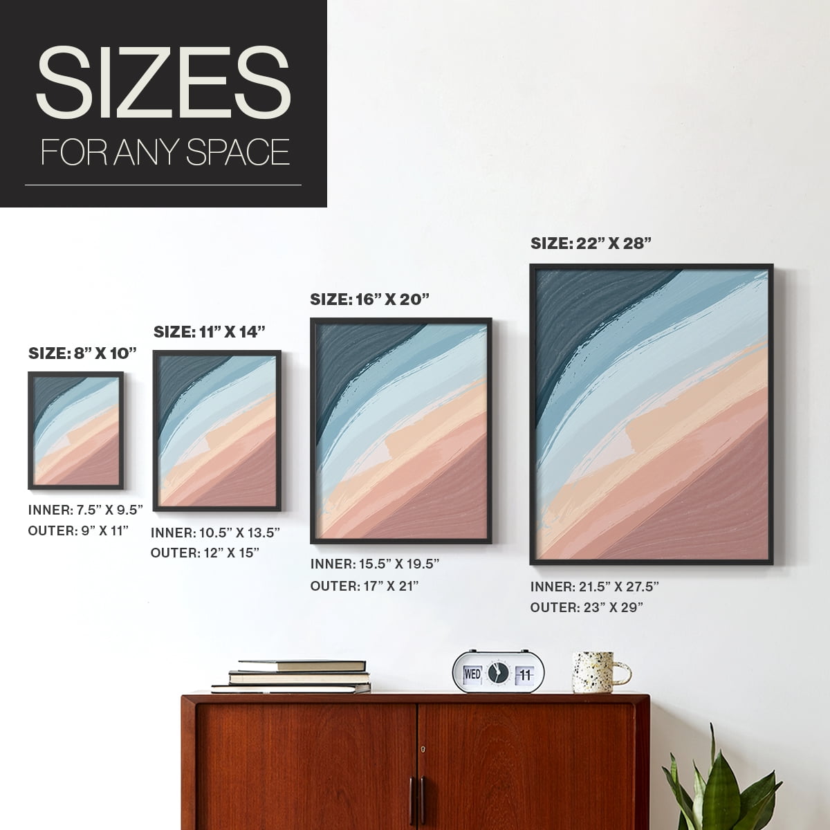 Waters Rolling Framed Print in Black Solid Wood 22 x 28 Framed Print