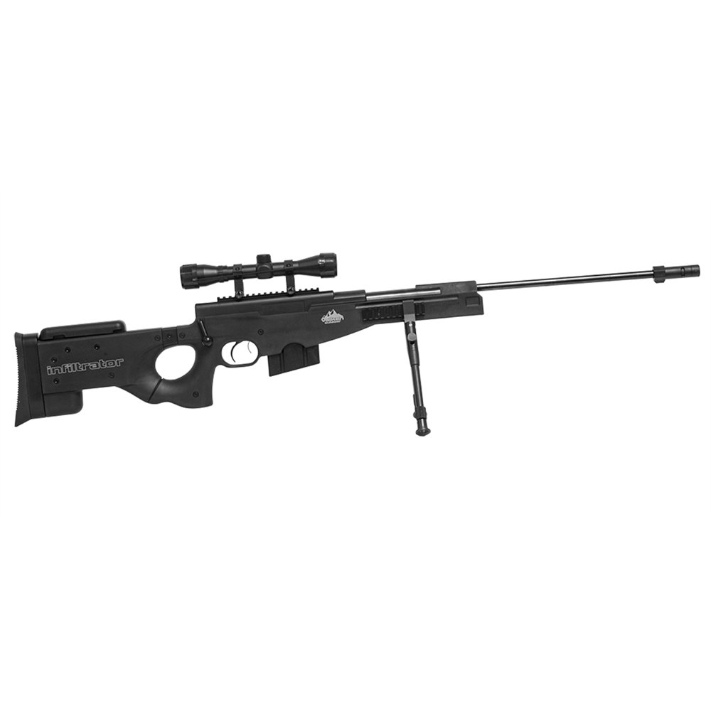 Valken Infiltrator Air Rifle Pellet Gun, w/ Scope & Bipod, .177 Cal