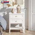 thumbnail image 2 of Hassch 2-Drawer Nightstand in White, Accent Bedside Table with Lower Shelf, Easy Assembly, 2 of 8