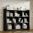 thumbnail image 5 of DIYART Black Wood Bookcase with 3 Tier Open Shelves, 10-Cube Storage Shelf, 43.3" W x 35.4" H, 5 of 7