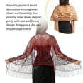 thumbnail image 4 of Sonducket Bufanda para mujer, bufandas, chales con borlas de flores, elegante capa nupcial para dama de honor, capa de boda, chal Vintage Ropa, zapatos y accesorios Miscelánea Camello, 4 of 6