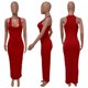 thumbnail image 3 of Vestidos largos ajustados de punto para mujer, escote en V profundo, sin mangas, ajustados, informales, elegantes, para fiesta y club, vestidos sexys para mujer, 3 of 5