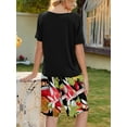 thumbnail image 3 of Loritta Lounge Set for Women 2 Piece Outfits Short Sleeve Round Neck Pjs Sleepwear, 3 of 5