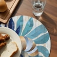 thumbnail image 3 of Navy Blue Teal Coastal Round Placemats Set of 6 for Dinning Tables,Heat-proof Braided Table Mats 13 Inch,Abstract Art Nautical Ocean Conch Washable Place Mat for Kitchen Restaurant Party Table Decor, 3 of 9