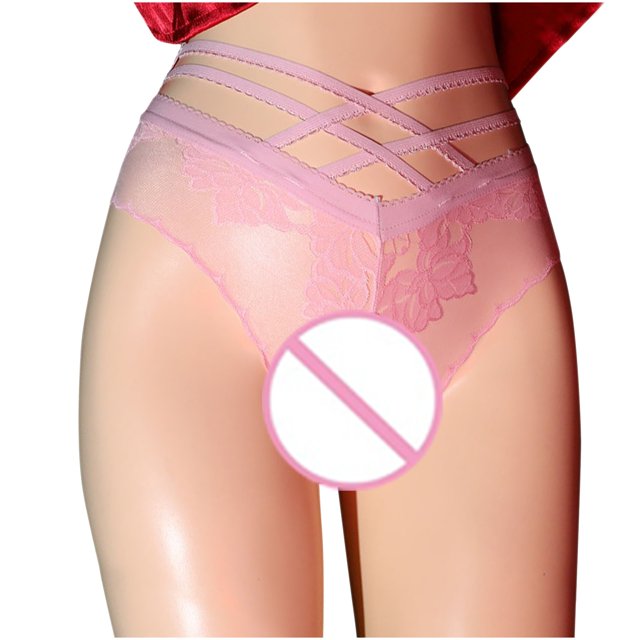 Virmaxy Womens Briefs High Waist Alluring Lace Open Transparent Mesh Panties Briefs Alluring Open Gear Leopard Mesh Breathable Transparent Triangle Panties Pink L