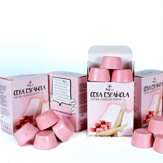 Baykini Cera Española Para Depilar en Pastillas Piel Sensible Vello Delgado o Grueso - 1/2 KG rosa claro cotton candy BAYKINI Cera Española