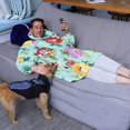 thumbnail image 3 of Wearable Oversized Blanket,Pioneer Flower Floral Print Pattern Wearable Blanket Hoodie for Adults,Cozy Hooded Blankets with Super Pockets,Super Warm Fuzzy Pullover for Women & Men, 3 of 6