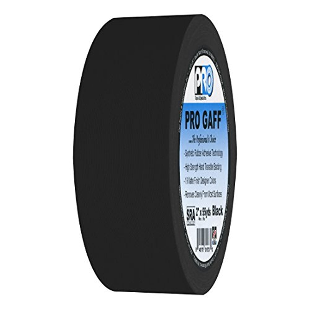Pro Gaff Gaffers Tape 1 and 2 inch widths, 17 colors available, 2 inch, Black