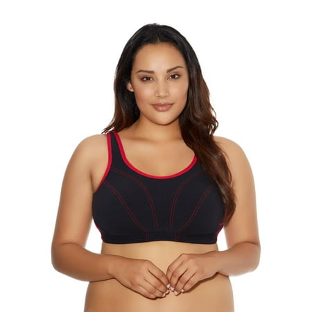 Goddess Cotton Soft Cup - Goddess Women's Plus-Size Soft Cup Sports Bra, Black