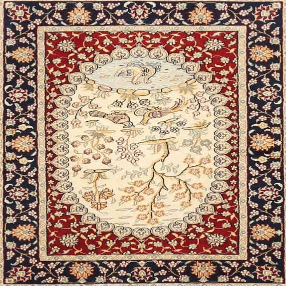 Ahgly Company Indoor Square Traditional Brown Persian Area Rugs, 7' Square