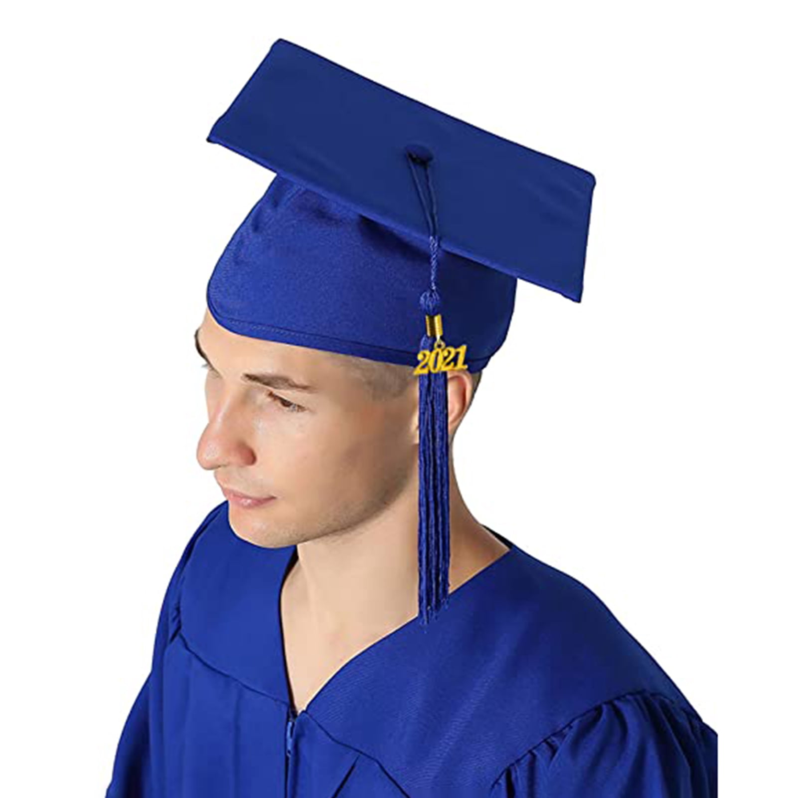 Dserhfy Graduation Hat Unisex Decorative Polyester Adult Graduation Tassel Cap for Bachelor