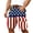 Dark Blue, variant on Men's Independence Day Patriotic Print Bermuda Length Cargo Shorts with Pockets Casual for Outdoor L
