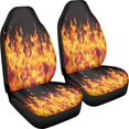 thumbnail image 3 of POLERO Flaming Fire Print Vehicle Seat Covers for Truck, 2pcs/Set Stretch Front Seat Cover Stretchable Easy Install Auto Seat Cover, 3 of 9