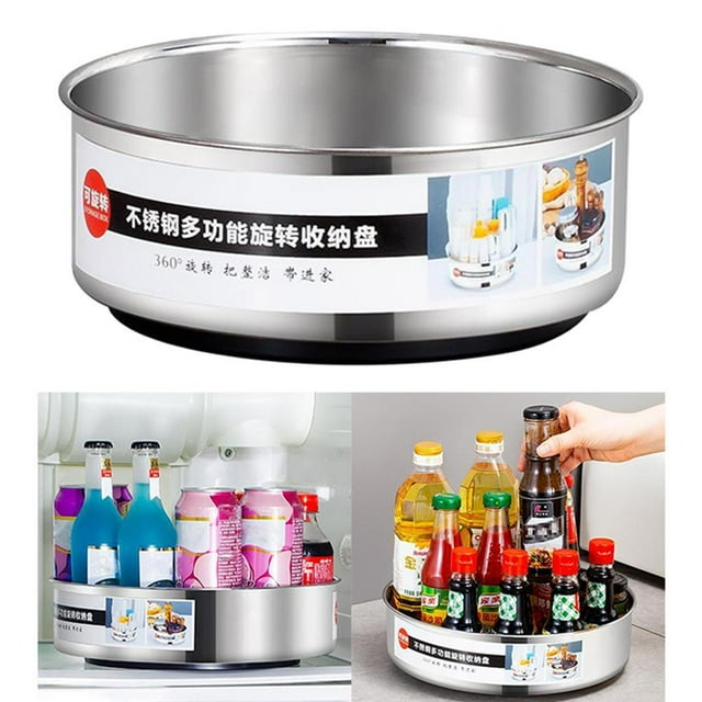 Organizador de condimentos Soledad bandeja giratoria de acero inoxidable 21cm