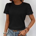 thumbnail image 4 of yunLCZ Casual Tops Discounted Womens Frenchy Summer Tops Crewneck Short Sleeve T Shirts Casual Knit Blouses Top Shirts Breathable casual blouse loose fit, 4 of 7