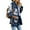 Blue, variant on Bohemian Print Women Loose Casual Sweater Cardigan Coat