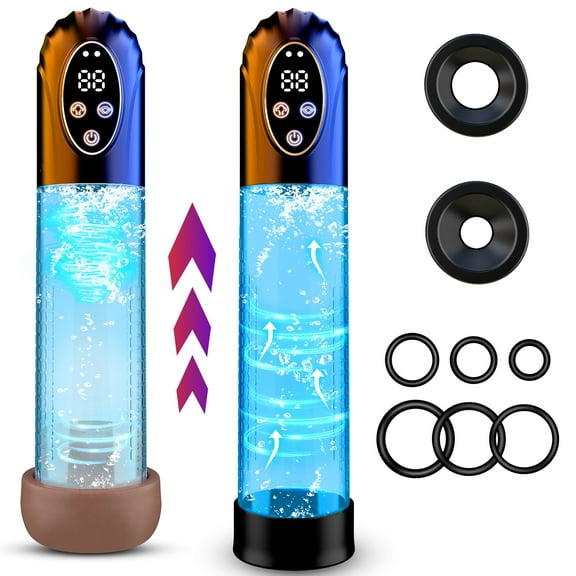 NCTTRP Electric Penis Pump for Men, Waterproof, Silicone & ABS & PC, Black, 9 Count