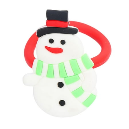 

Frogued Napkin Ring Resin Santa Snowman Elk Print Ring with Circle for Dining Room (Type N)