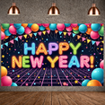 thumbnail image 6 of Colorful Fireworks Happy New Year Banner Golden Clock 2026 New Year Display City Glittering Numbers New Year Eve Backdrop for New Year Celebration 2026 Party Indoor Decoration, 6 of 9