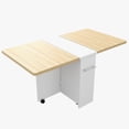 thumbnail image 1 of Garvee Table à Manger Pliant de 47,2 Pouces, Pliant et Extensible, 6 Roues et 2 Tablettes de Rangement, Blanc et Chêne, 1 of 9