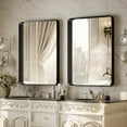 thumbnail image 4 of 24x32 inch Black Deep Frame Wall Mirror, Modern Round Corner Bathroom Vanity Mirror for Bedroom Living Room, 4 of 6