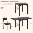 thumbnail image 3 of Comedor Extensible 4–6 Personas con Mesa Ajustable y 6 Sillas – Diseño Moderno, Estructura Metálica Asientos Acolchonados convertible de 75 cm a 150 cm, 3 of 8
