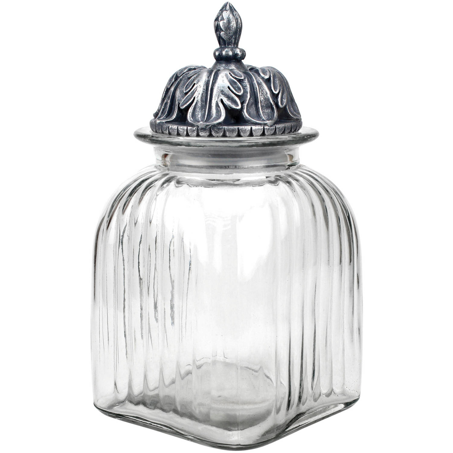 Decorative Glass Canisters With Metal Lids Clear Decorative Glass