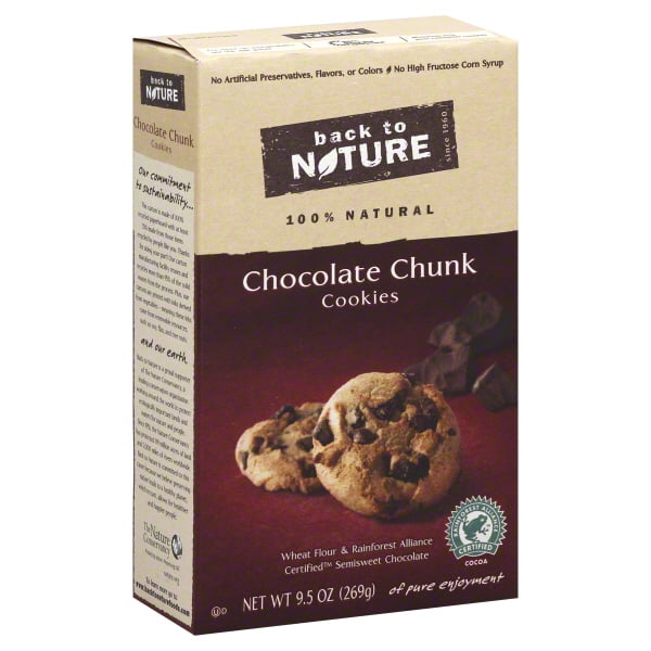 Back to Nature All Natural Chocolate Chunk Cookies, 9.5 Oz. - Walmart ...