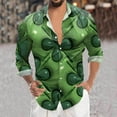 thumbnail image 2 of Hfolob Men's Shirt Mens St. Patrick's Day Print Button Lapel Long Sleeve Shirt Top Classic, 2 of 4