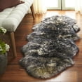 thumbnail image 2 of SAFAVIEH Sheep Skin Tiana Animal Runner Rug, Ivory/Dark Charcoal, 2' x 8'5", 2 of 10