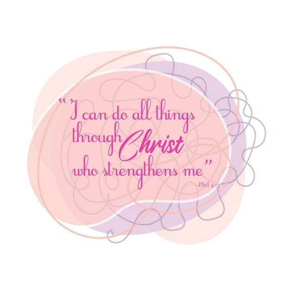 I Can Do All Things Through Christ Bible Scripture Phil 4:13 Religious Vinyl Decal Wall Art Sticker Designs Vinyl Stickers For Home House Walls Rooms Windows Bedroom Decoration Size (26x26 inch)