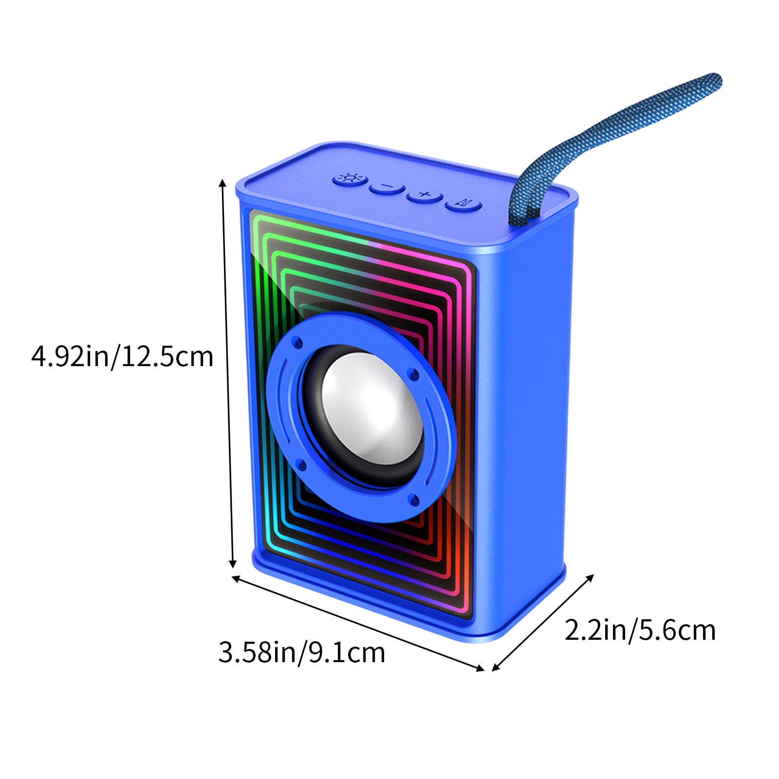 Nkmbld Car Subwoofer on Clearance Bluetooth Speaker Colorful Ambient Light Outdoor Car Desktop Subwoofer Mini Speaker, Birthday Gifts, Blue
