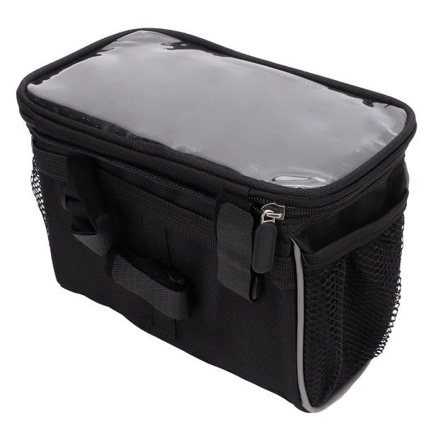 Bolsa delantera para bicicleta, bolsa negra para manillar de bicicleta Bolsa para manillar de bicicleta Bolsa para bicicleta Rendimiento potente