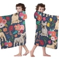 thumbnail image 4 of French Bulldog Dog and Pioneer Flower Hooded Bath Towel，60"x35" for Ages 3 To 12 Kids, Quick Dry Lightweight Soft Microfiber Hood Beach Towel Cover Up for Kids, 4 of 7