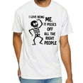 thumbnail image 2 of Skeleton I Love Being Me It Pisses Off All The Right People T Shirt Funny Sarcastic Graphic Tee Spooky Gothic Top For Men Women Gift, 2 of 5