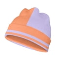 thumbnail image 2 of Psesaysky Orange Purple Print Hats for Unisex Kids Toddler Soft Beanie Warm Windproof Cap Winter Hats for Boy Girl, 2 of 7